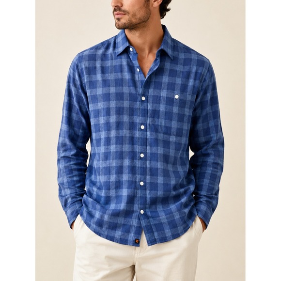 Normal Other - NWT The Normal Brand Jasper Button Down Long Sleeve Shirt Medium Soft Blue Plaid